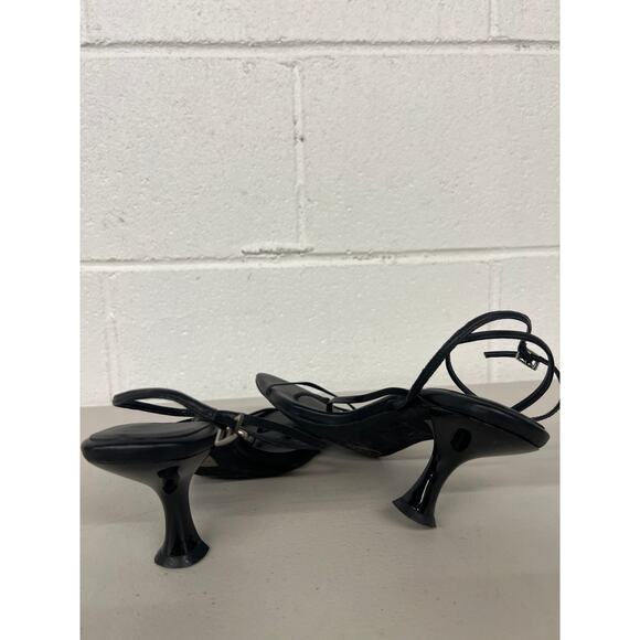Jeffrey Campbell sz 7.5 Fluxx Kitten Heels black strappy open toe heel - Picture 5 of 7